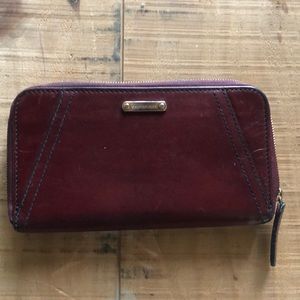 Burgundy wallet used